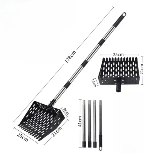 Adjustable 70 Stainless Chicken Poop Rake – Sieve Scoop, No-Bend Heavy Duty Cleaner