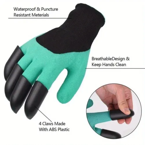 2 Pairs of Garden Gloves with Claws