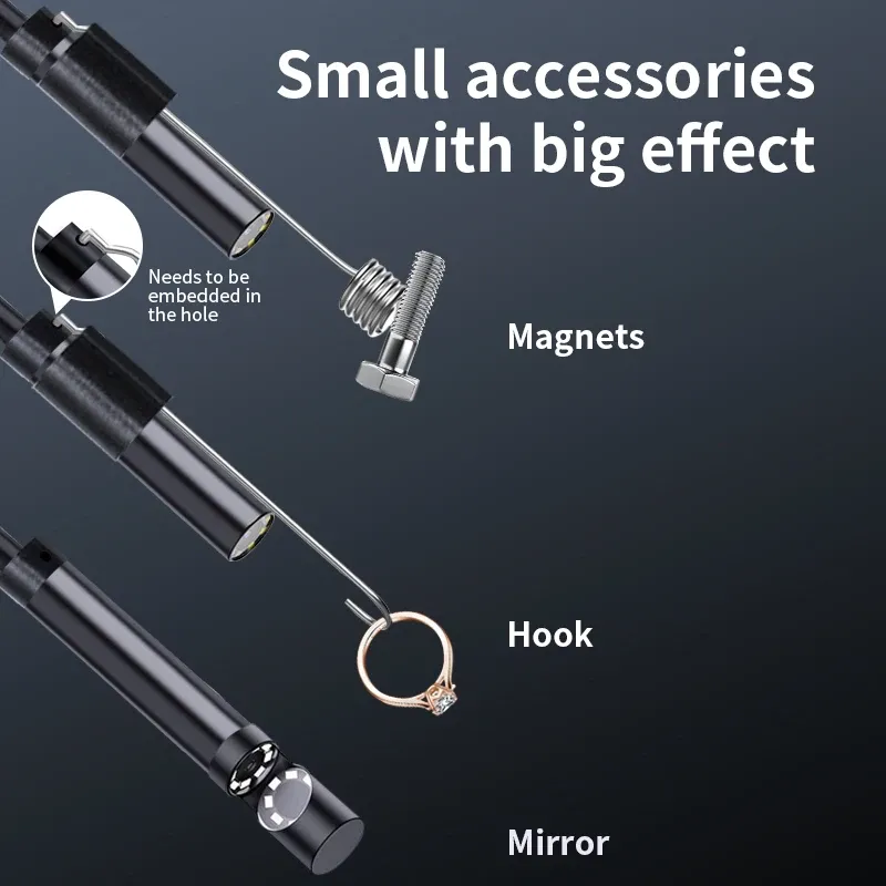 5M NEW USB Endoscope for OTG Android Phone 7mm Borescope Inspection Snake Camera IP67 Waterproof with 6 LED Lights For Type C