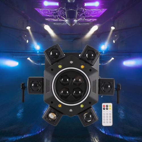 Remote control mobile head DJ light 6-arm illuminated stage effect disco party nightclub