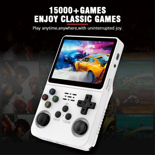 R36S Retro Video Handheld Game Console Linux System 3.5 Inch lPS Screen Built in 3000mah Battery 64GB Preinstalled Games