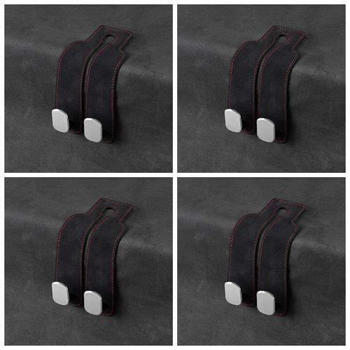 4-pack car hooks suede metal chair back storage double hooks