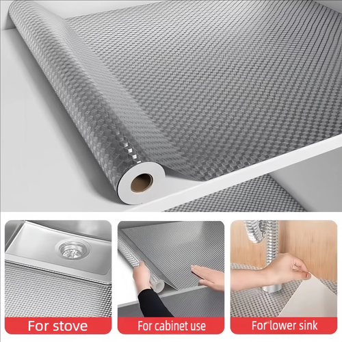 Oil Proof Kitchen wall stickers Self Adhesive Aluminum Foil Wall Stickers for Kitchen Countertop Drawer Cabinet Shelf ﻿