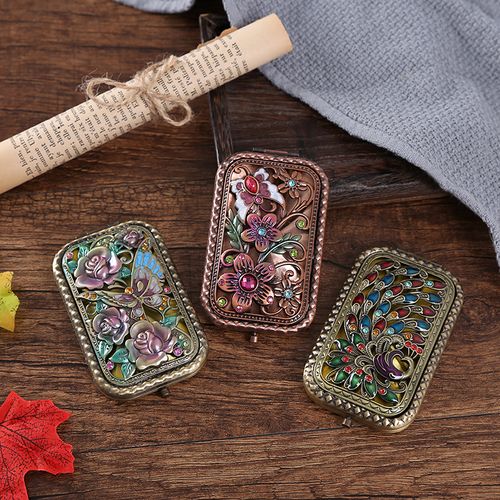 Retro makeup double-sided mirror