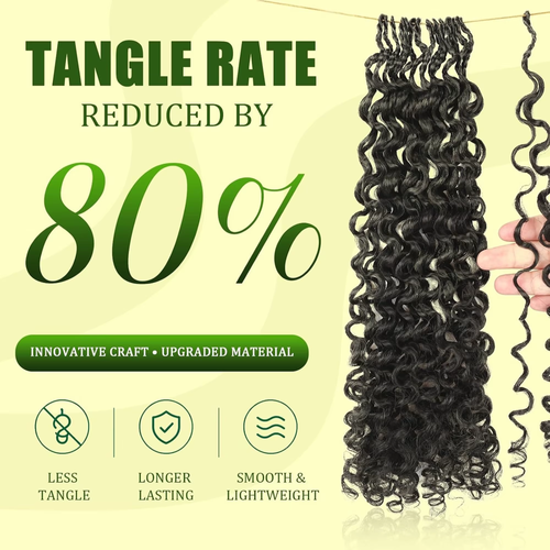 18-Inch Pre-Looped Curly Crochet Hair Extensions – Soft Natural-Looking Hair, 60g