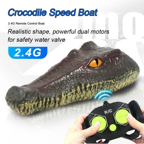 2.4G Simulation Crocodile Remote Control Boat Speedboat Prank Decompression Funny Animal Remote Control Boat