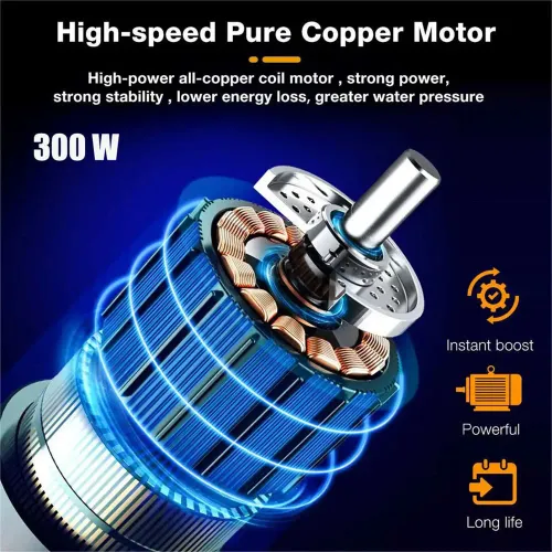 Cordless High Pressure Car Washer Spray Water Gun 12000mAh Battery