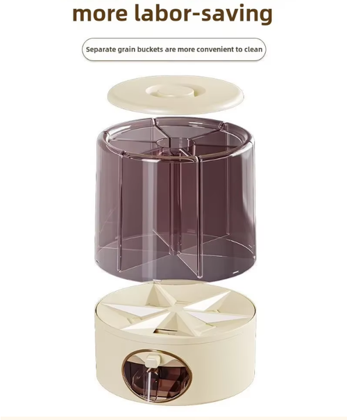 Large capacity Rotary Rice Bucket Household Grains Storage Box Insect-Proof Moisture-Proof Sealed Rice