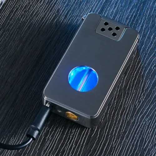Creative Intelligent Voice-controlled Ignition LED Windproof Kerosen Lighter Blue Light Transparent Fuel Tank Large Capacity