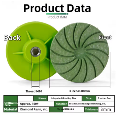 2pcs Polishing Disc Sanding Grinding Discs All-In-One Edge Polishing Disc For Tiles Stone
