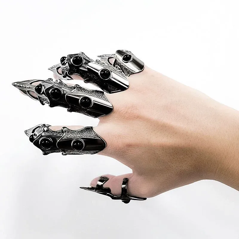 Skeleton Ghost Claw Open Ring Cyberpunk Style for Women Men's Jewelry Accessories Party Gifts