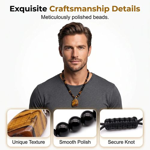 Men's Tiger's Eye Beaded Necklace