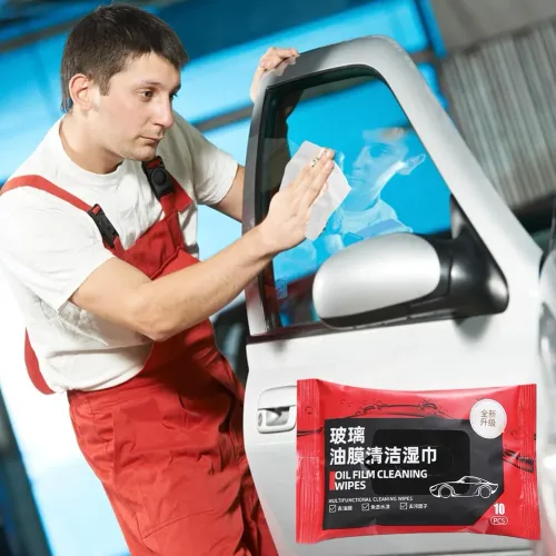 50 PCS Car Glass Oil Film Removal Wipes Vehicle Window Powerful Cleaning Wipes Windshield Stain Cleaner Decontamination