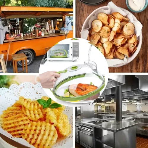 Microwave Food Cover Clear Microwave Splash Guard with Steamer and Handle Kitchen Gadgets