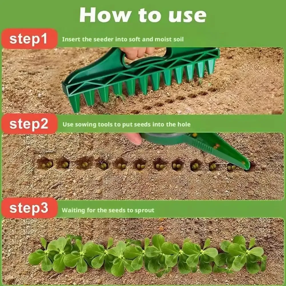 5Pcs Garden Seeder Tool Manual Seeds Spreader Soil Puncher Seed Spacer & Soil Loosener for Easy Planting