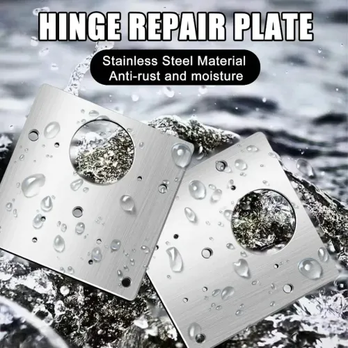 Stainless Steel Cabinet Door Hinge Repair Plate Cabinet Door Hinges Mounting Plate Kit with Screw Furniture Hardware Tools