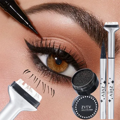 Lazy Lower Eyelash Stamp Eyeliner Waterproof Sweatproof Combo Pack No Color Loss 2-in-1 Beginner Convenient