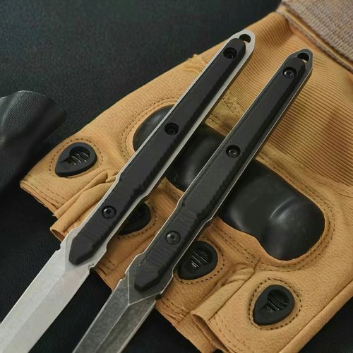 Tactical Full Tang Tea Knife and Ice Pick, Outdoor Survival Emergency Tool with Non-Slip Handle, Portable Heavy Duty Window Breaker for Camping