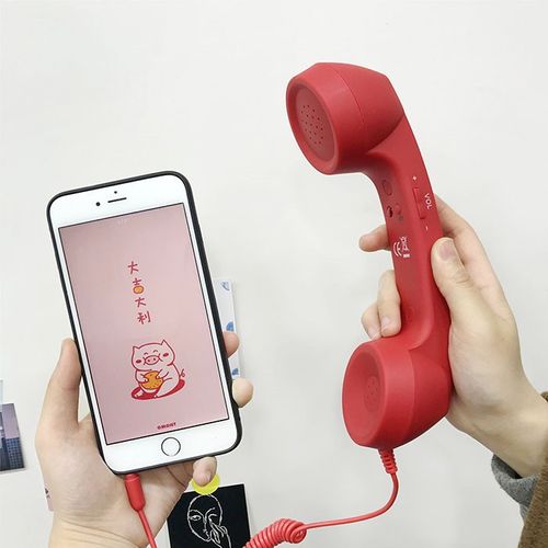 Type-C Retro-style communication device Fun handset-shaped earphone