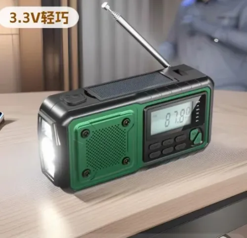 4000mAh Portable Emergency Solar Power Radio Hand Crank Charging AM FM Weather Radio Led Reading Flashlight Bank Phone Charger