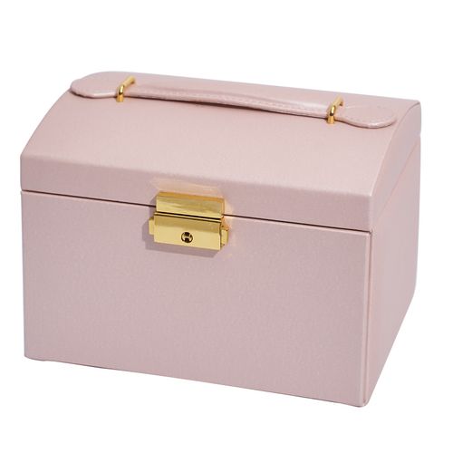 2025 New Women's Leather Velvet Lockable Jewelry Display Drawer Storage Box