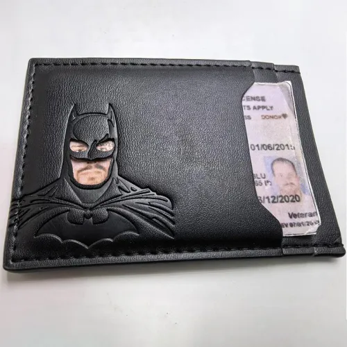 2026 New Leather Bat Wallet Personalized Superhero Mask Card Holder Bat ID Heroic Wallet Gift