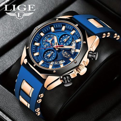 Men's Waterproof Outdoor Sports Quartz Watch — Features chronograph functionality, rugged durability, and water resistance — Suitable for sports, travel, and daily wear.