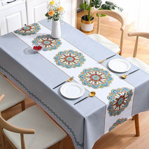High-end Printed Waterproof Tablecloth Anti-scalding Thickened Rectangular Home Party Dining Room Furnishings