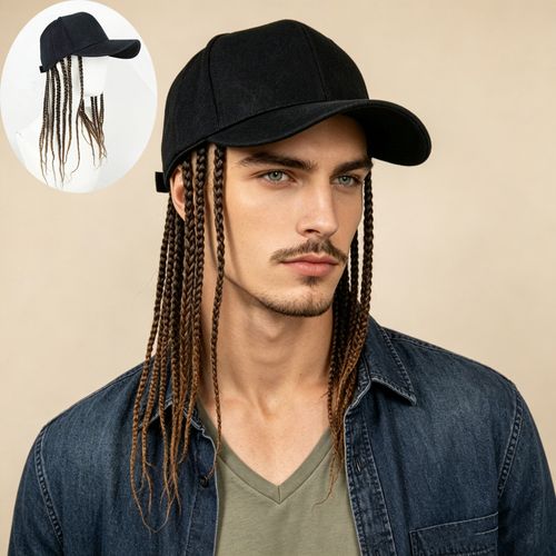 Summer Unisex Lady Men Baseball Cap Hat With Dreadlocks Wig Hip-Hop Punk Dirty Hair Braid Visors Hats