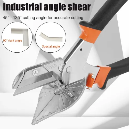Adjustable Angled Scissors – Sharp Wire Cutter & Multi-Angle Trimming Shears with 10 Replacement Blades