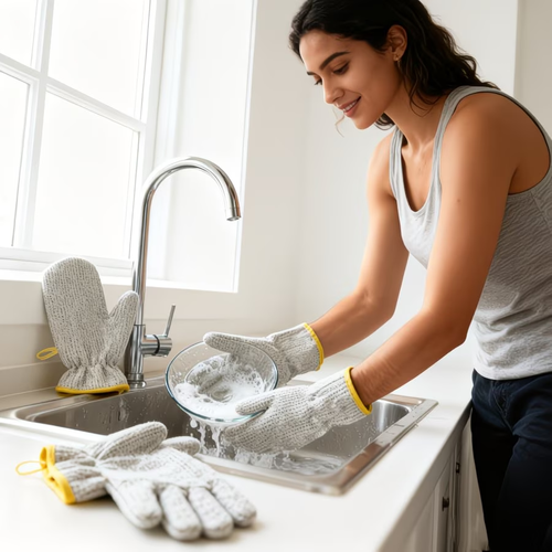 2pcs Stainless Steel Wire Dishwashing Gloves - Durable, Reusable Kitchen Cleaning Gloves
