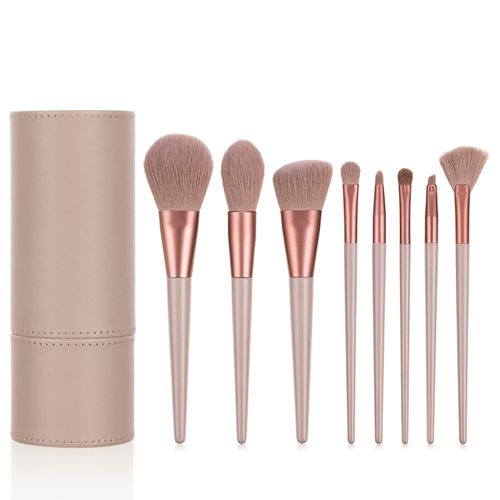 8-piece makeup brush set with storage case