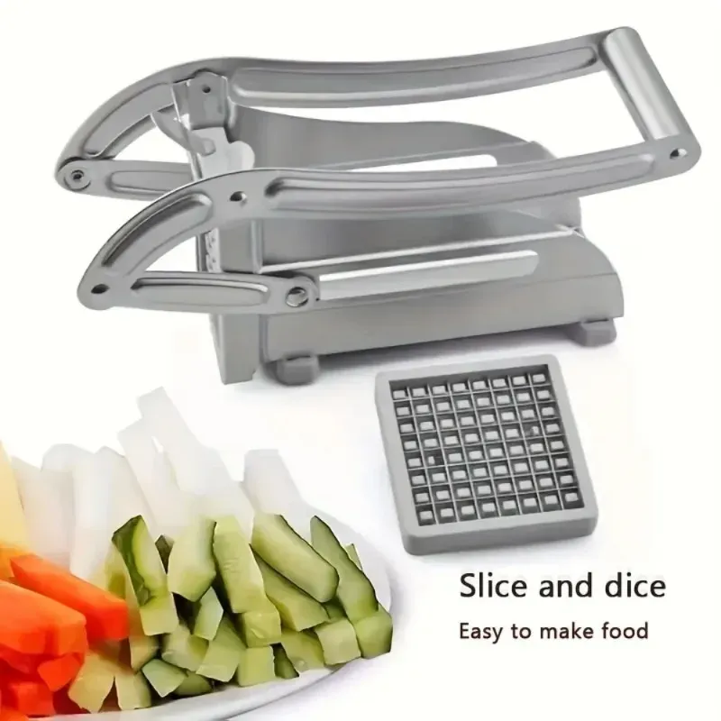Household Stainless Steel Potato and Cucumber Slicer, Manual Press Type Multifunctional Fruit and Vegetable Cutter