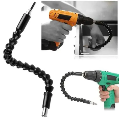 14PCS -Set Flexible Drill Extension Hex Shank Drill Nut Driver Bit Set Bendable Drill Bit Extension+Universal Socket Adapter+Screwdriver Bi