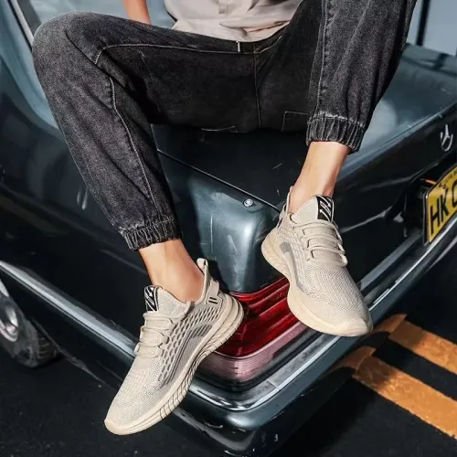 Men's Casual Sports Shoes Summer New Black Shock Absorption Running Mesh Breathable