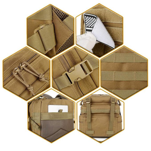 Multifunctional 45L Tactical Molle Rucksack 3 Day Bug Out Pack for Outdoor Hiking Camping Fitness & Daily Work