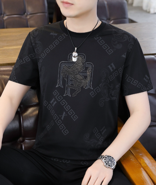 Men's Summer Fashion  Warhorse  Short-Sleeve Ice Silk T-Shirt