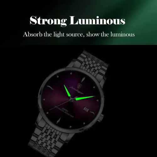 POEDAGAR Trendy Men Watch Waterproof Luminous Stainless Steel Date Classic Wristwatch For Man Quartz Clock Fashion Men's Watches
