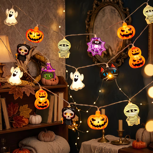 3-Meter 20-LED Halloween String Lights (8 Modes, USB-Powered) – Suitable for Halloween and Autumn Harvest Decor
