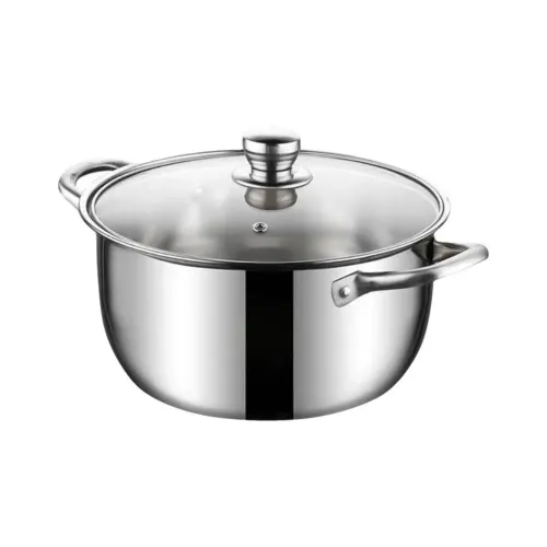 Stainless Steel Double Bottom Soup Pot Multipurpose with Lid Stainless Steel Cookware