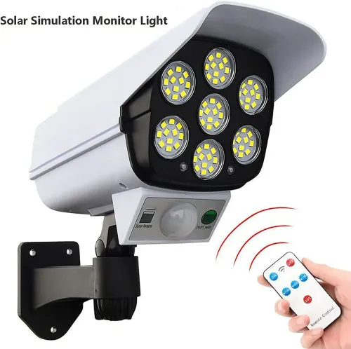 Dummy camera (not a surveillance camera) 3Modes Multi-angle Lighting Remote Control Solar Powered