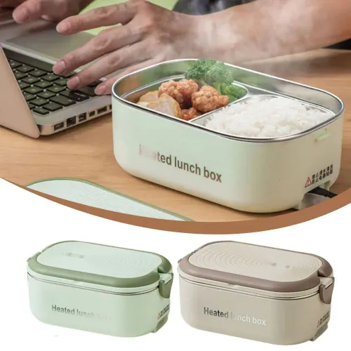 Durable 304 Stainless Steel Electric Lunch Box Constant Temperature 1000ml Food Heated Warmer Container Plug-in Heated Lunch Box