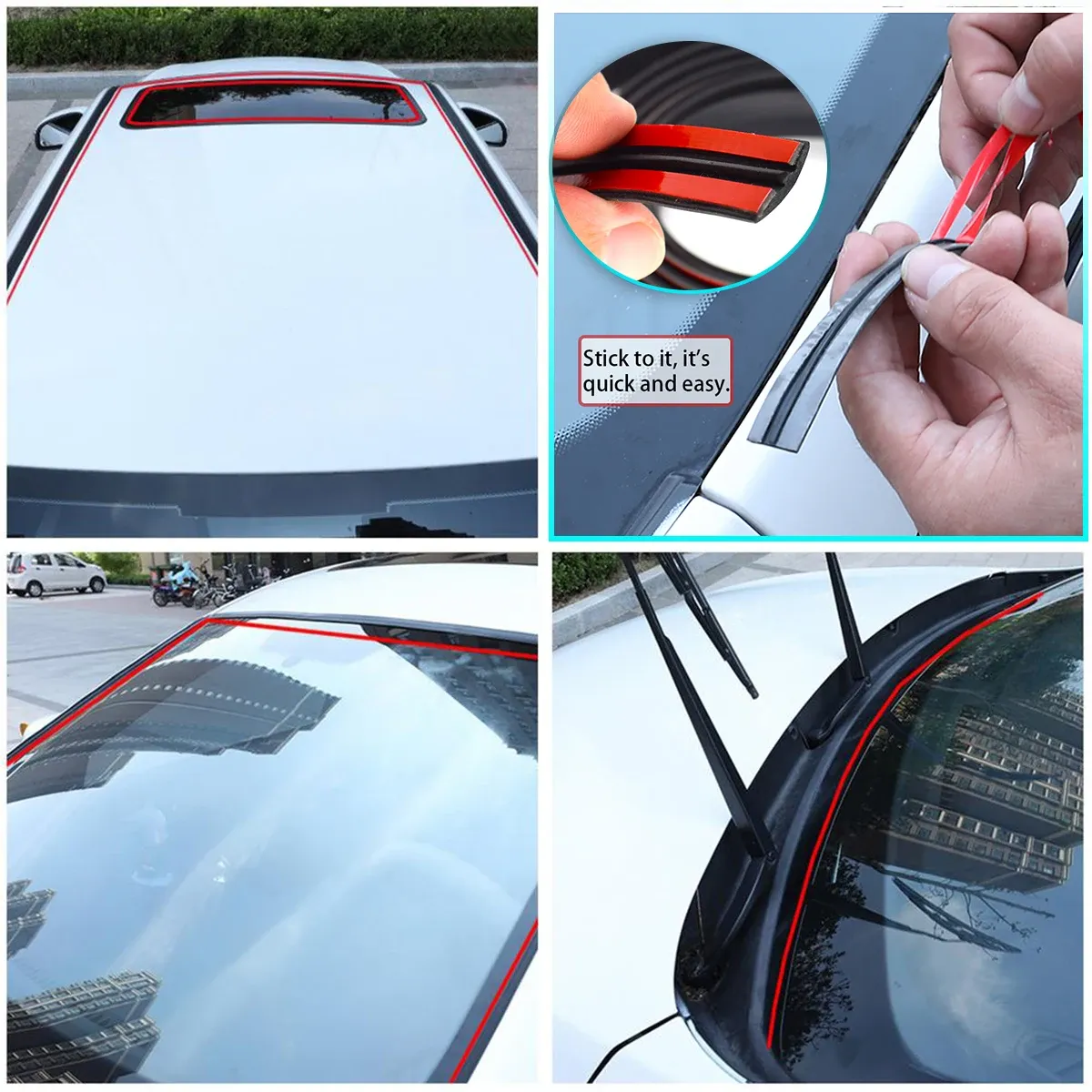 Rubber Car Seals Edge Sealing Strips Auto Roof Windshield Sealant Protector Strip Window Sticker Noise Insulation Weatherstrip