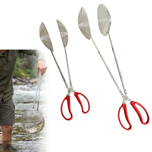 Net Cover Fishing Gripper Stainless Steel Long Handle Aquatic Catching Tool Rust-proof Comfortable Grip Fish Net Mesh Clip