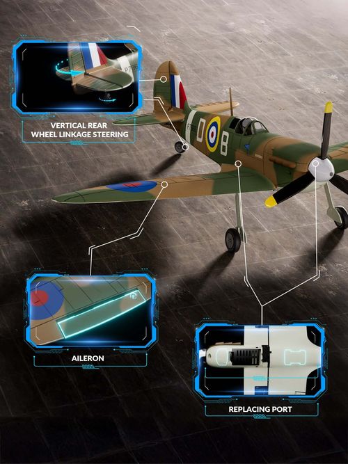 VolantexRC Spitfire 500mm Brushless 4CH Warbird RTF with XPilot Stabilizer