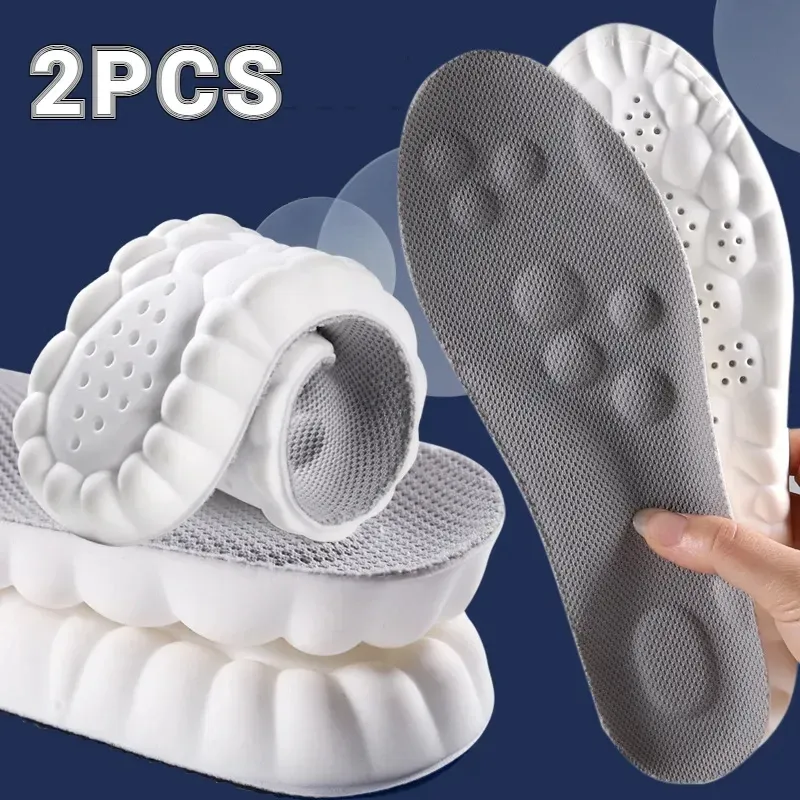 8PCS  4 Pair New 4D Massage Insoles Super Soft Sports Shoes Insole for Feet Running Baskets Shoe Sole Arch Support Orthopedic Inserts Unisex