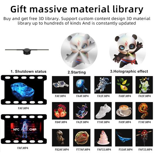 3D holographic projector LED animation advertising display equipment product