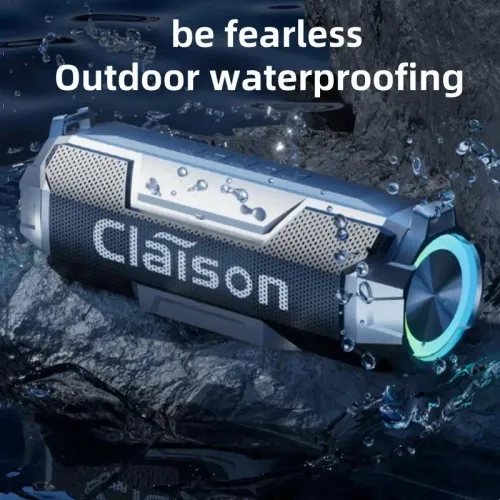 Outdoor portable wireless Bluetooth speaker subwoofer dual speakers RGB colorful lights waterproof sound system