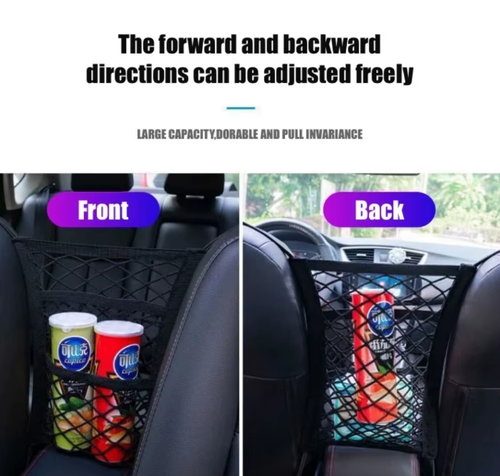 Car Storage Net Bag Between Seats Car Divider Child Safety Net Pet Barrier Elastic