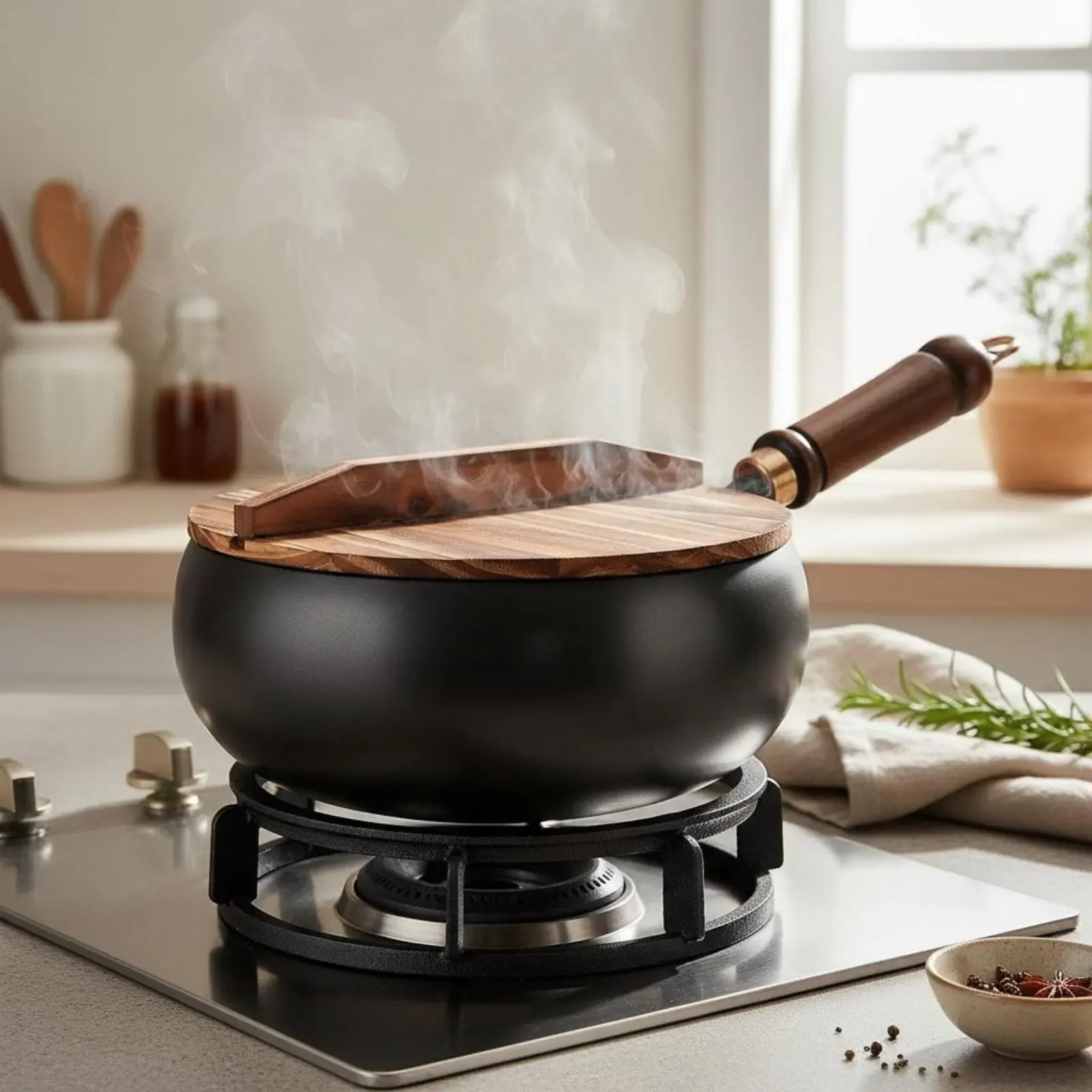 Made in Italy Traditional Iron Wok No Coating Chinese Iron Wok Deep Stir Fry Pan Large Capacity Professional Grade for Chefs